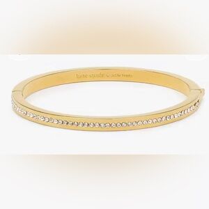 Kate Spade Gold Tone Hinged Bangle with Crystals NWT